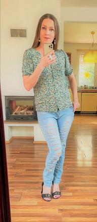 Kvítkovaná halenka, vel m, ff, f&f,m