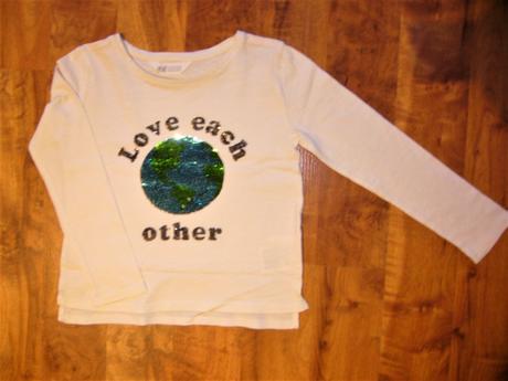 Dívčí tričko dl.r. h&m obracecí obrázek 110/116, h&m,110