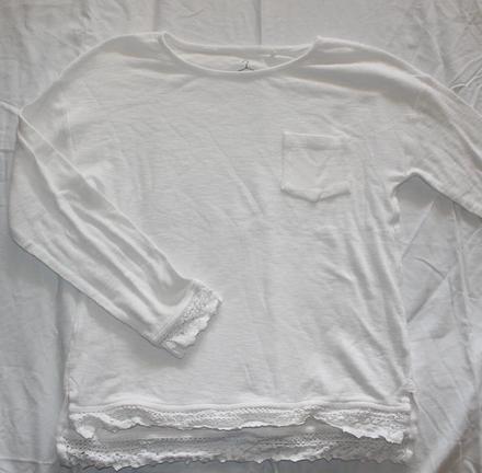 Vb182. žebrované tričko s krajkou 11 let, next,146