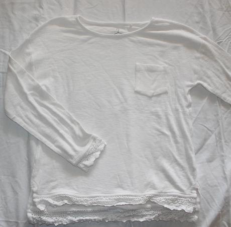 Vb182. žebrované tričko s krajkou 11 let, next,146