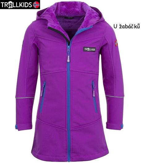 Fialový softshellový kabát trollkids vel. 92, trollkids,92