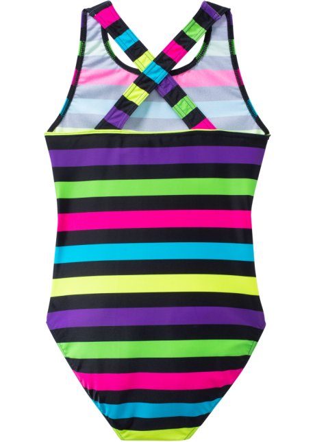 Dívčí duhové plavky v celku pruhované vel. 140/146, bonprix,140 / 146