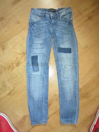  záplatové džíny, rifle detroit, lindex,140