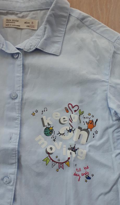 Světle modrá dívčí košile zara, vel. 110, zara,110