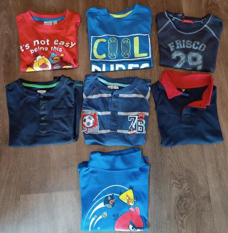 7x chlapecká trika s dlouhým rukávem, vel.116/122, 116