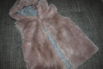 Starorůžová vesta s dlouhým chlupem next, 134, next,134