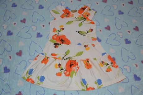 Smetanové květinové šaty, český výrobek, 110