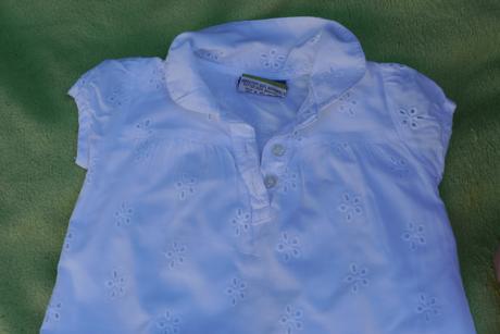 Vyšívané bílé šatičky + spodní kalhotky, topolino,68