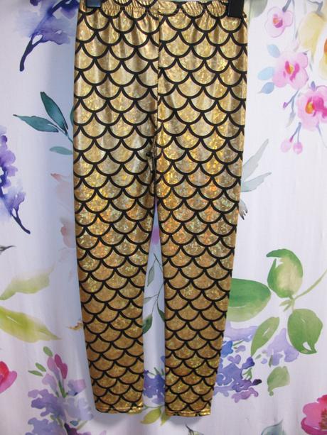 Elastické zlaté legíny, 128