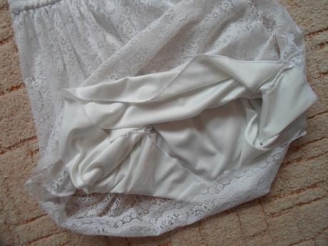 Bílé krémové krajkové šaty šatičky, h&m,146