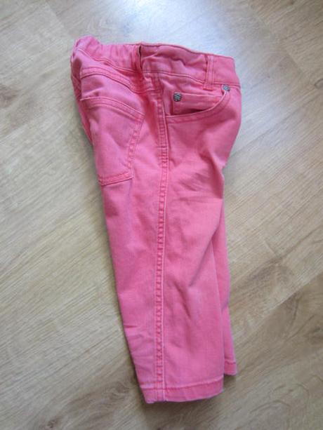 Neon růžové 3/4 riflové, džinové, h&m,104