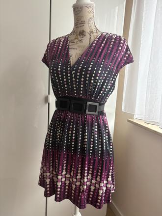 Tunika fialovo-černo-bílá v provedení heine 34, s