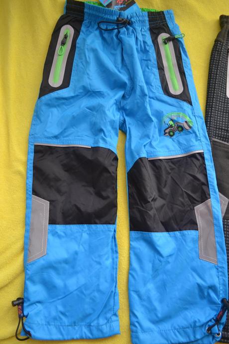 2x podzimní kalhoty šusťák.,bavlna 98/104, kugo,98 / 104