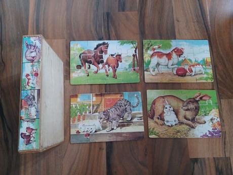Dřevěné puzzle zvířátka, 