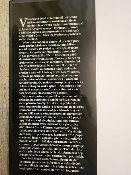Knížka velká kniha automobilů, 