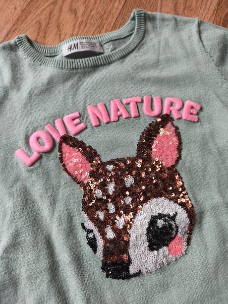 Mint svetr se srnečkou h&m 134/140, 140