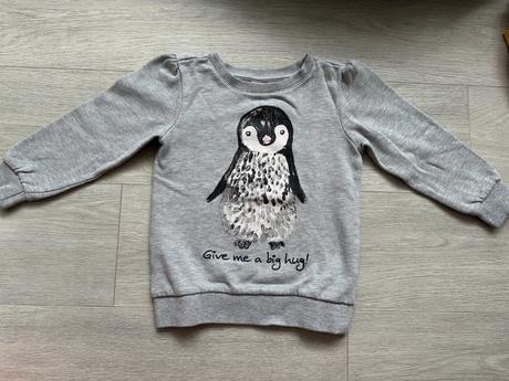 Dívčí šedá mikina dopodopo s tučňákem, v. 110/116, dopodopo,110