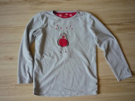 Lehká flísová mikina/vršek od pyžama s ptáčkem, young dimension,152