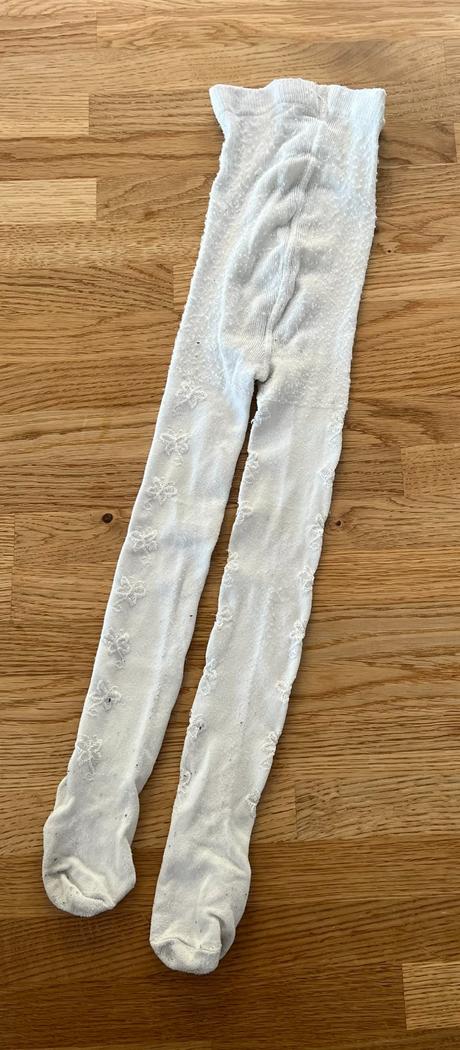 Punčocháče krémové s kytkama vel. 116, 116