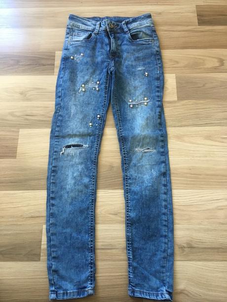 Dívčí skinny s perličkama, takko,152