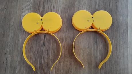 Blikající a svítící mimoňské oči-čelenka., 