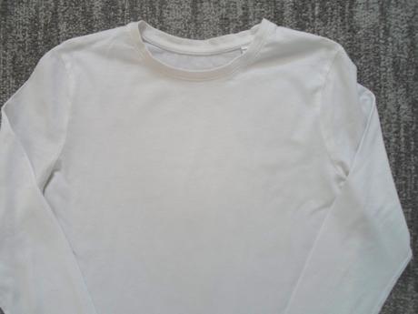 Bílé tričko triko dlouhý rukáv, c&a,146