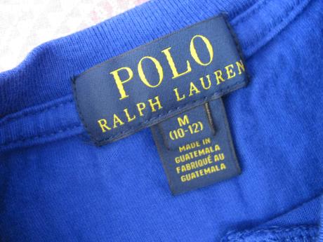 Dětské modré bavlněné tričko, ralph lauren,152