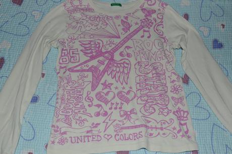 Benetton bavlněné tričko s potiskem, benetton,134