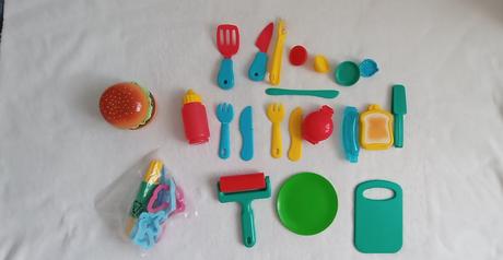 Plastelínový hamburgerový set playgo + doplňky nav,