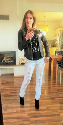 Pravá kůže hnědá bunda, vel s, oui set, s