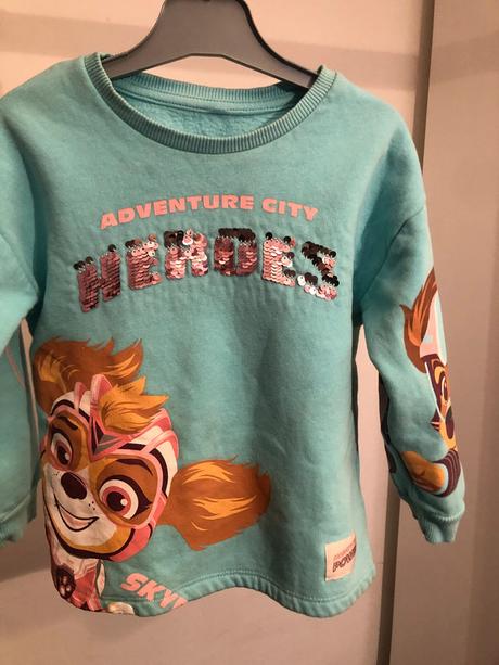 Zelenkavá mikina tlapková patrola, 98