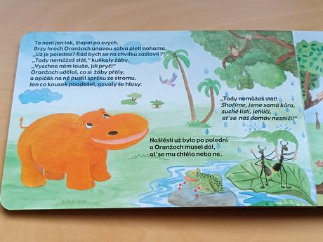 Leporelo pro děti sluneční hroch oranžoch, 