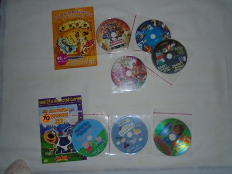 Dvd pohádky říkadla 9ks prasátko connie dora holly,