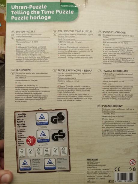 Puzzle s hodinami,