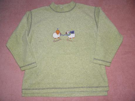 Zelená mikina s ovečkami zn. teresa vel.116/122, 116