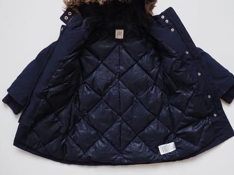 Péřový kabátek vel 110, gap,110