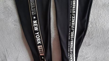 2x legíny/tepláky s nápisy - cena za 2 ks, c&a,176