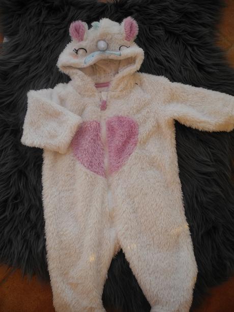 Chlupatá kombinéza jednorožec, nutmeg,68