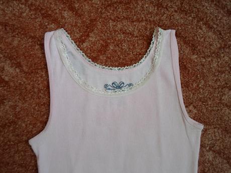 Růžové tričko tílko nátělník s krajkou, pepperts,146