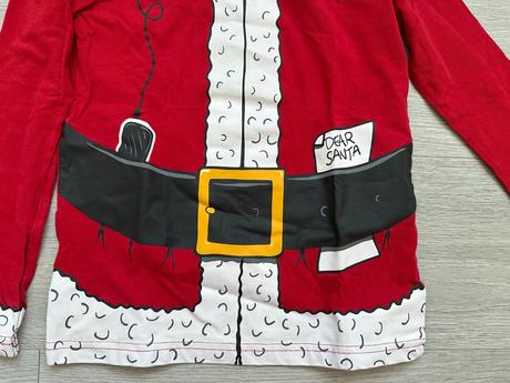 Červené vánoční tričko c&a santa claus, vel. 134, c&a,134