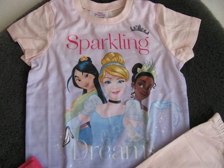 Růžové bavlněné pyžamko s princeznami disney, disney,98