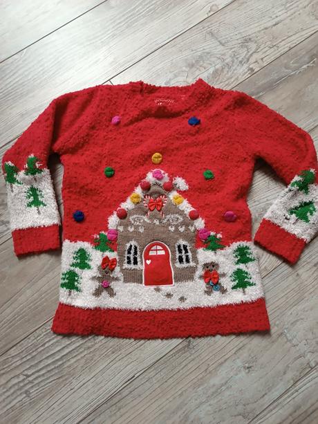 Dívčí zimní vánoční svetr 116, tu,116