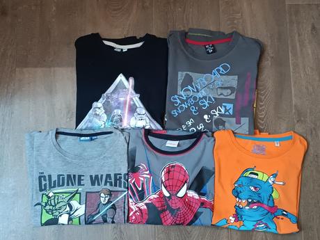 5x chlapecká trička s dlouhým rukávem,vel.140/146, 140