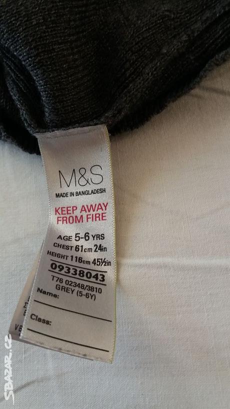 Luxusní svetr marks&spencer vel.116 nenošený, marks & spencer,116