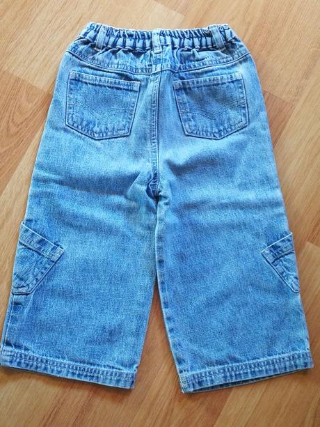 Džíny kalhoty, světle modré, kapsy, vel. 80-86, 80