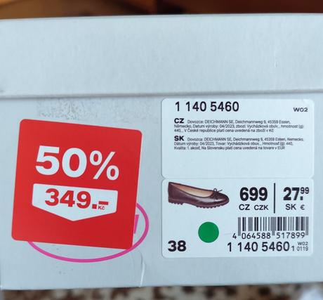 Černé baleríny, deichmann,38