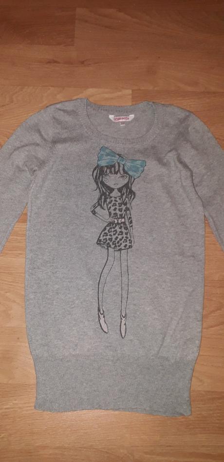 Dlhý sivý pulóver miss e-vie, evie angel,128