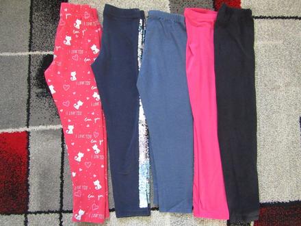 5x legíny,elasťáky-2 x zn. h & m-vel.128,1 x y.f.k, h&m,128
