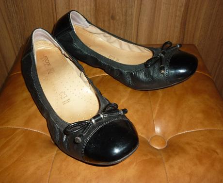 Černé celokožené balerínky geox respira, geox,39
