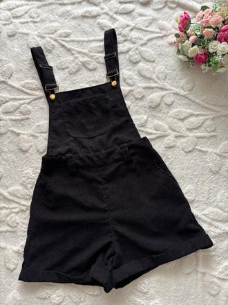 Manžestrové kraťasy s laclem černé - v.36, s